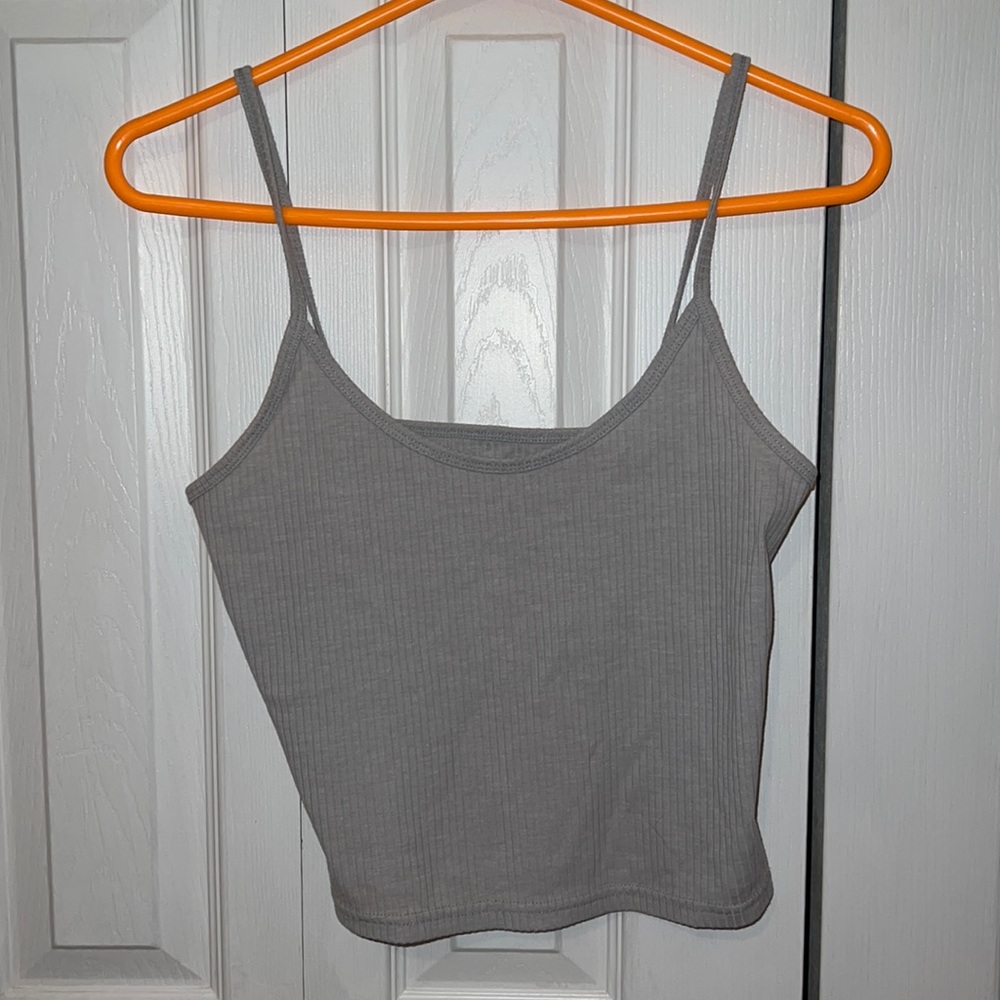 Light blue ribbed tank top